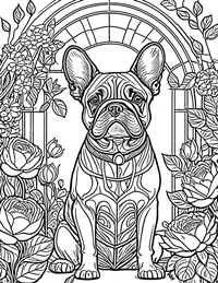 French Bulldog Coloring Page 6 - Full Page