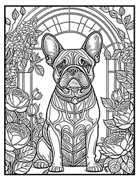 French Bulldog Coloring Page 6 With Border