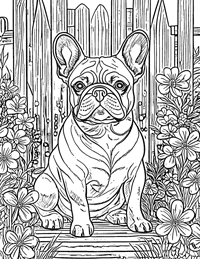 French Bulldog Coloring Page 7 - Full Page