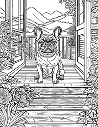 French Bulldog Coloring Page 8 - Full Page