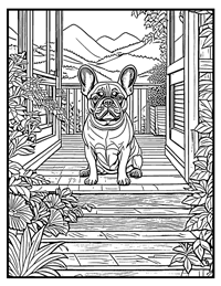 French Bulldog Coloring Page 8 With Border