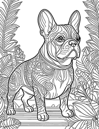 French Bulldog Coloring Page 9 - Full Page