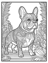 French Bulldog Coloring Page 9 With Border