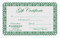 Gift Certificate Template 1 - Green