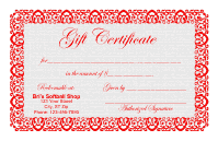 Gift Certificate Template 1 - Red