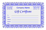 Gift Certificate Template 2 - Blue
