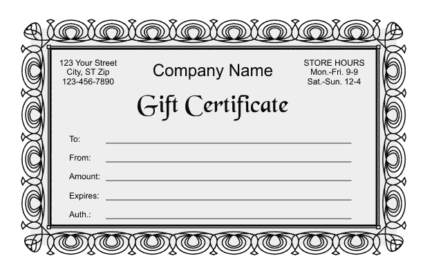 gift certificate template 2