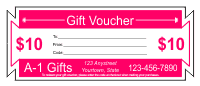 Gift Voucher Template 1 - Neon Red