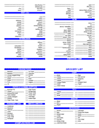 Grocery List Template - Blue