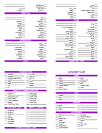 Grocery List Template - Purple
