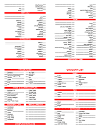Grocery List Template - Red