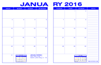2016 Desk Calendar - Blue
