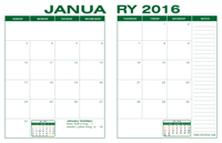 2016 Desk Calendar - Green