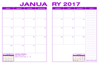 2017 Desk Calendar - Purple