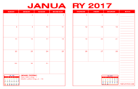 2017 Desk Calendar - Red