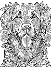 Labrador Retriever Coloring Page 1 - Full Page