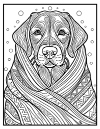 Labrador Retriever Coloring Page 10 With Border