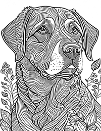 Labrador Retriever Coloring Page 12 - Full Page