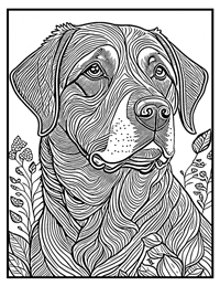 Labrador Retriever Coloring Page 12 With Border