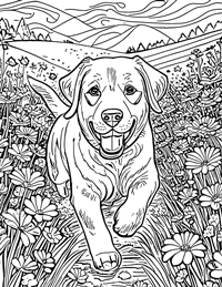 Labrador Retriever Coloring Page 2 - Full Page