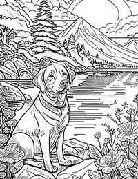 Labrador Retriever Coloring Page 4 - Full Page
