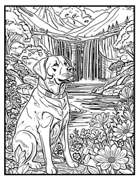 Labrador Retriever Coloring Page 5 With Border