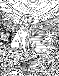 Labrador Retriever Coloring Page 6 - Full Page