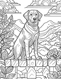 Labrador Retriever Coloring Page 8 - Full Page