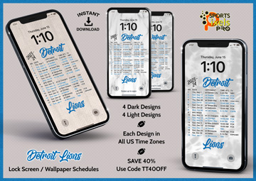 2023-24 Detroit Lions Lock Screen Wallpaper Schedules