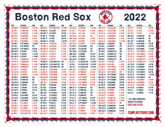 Mountain Times 2022 Boston Red Sox Printable Schedule