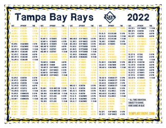 Mountain Times 2022 Tampa Bay Rays Printable Schedule