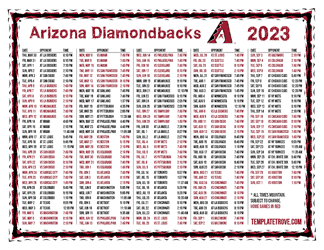 Mountain Times 2023 Arizona Diamondbacks Printable Schedule