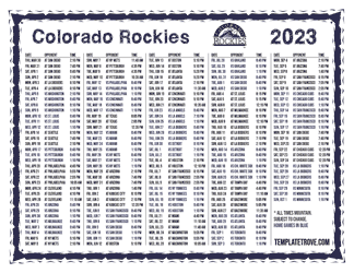Mountain Times 2023 Colorado Rockies Printable Schedule