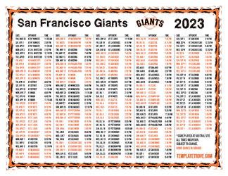 Mountain Times 2023 San Francisco Giants Printable Schedule