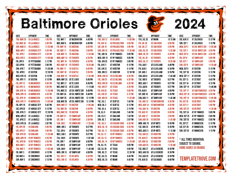 Orioles Schedule 2024 Spring Training Arlene Giustina