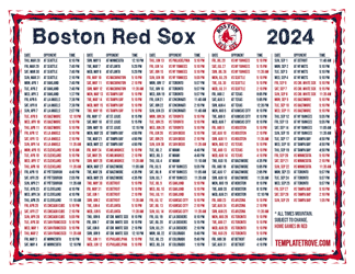 Mountain Times 2024
 Boston Red Sox Printable Schedule