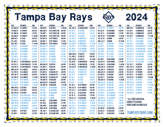 Mountain Times 2024
 Tampa Bay Rays Printable Schedule