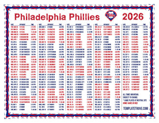 Mountain Times 2026
 Philadelphia Phillies Printable Schedule