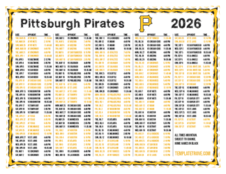 Mountain Times 2026
 Pittsburgh Pirates Printable Schedule