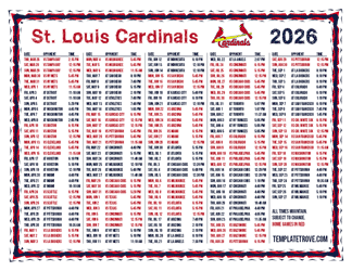 Mountain Times 2026
 St. Louis Cardinals Printable Schedule