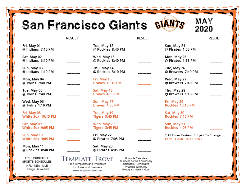 Sf giants printable schedule 2023 evoBos