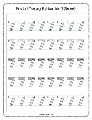 Number Tracing Worksheet #2-3A