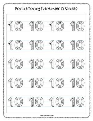 Number Tracing Worksheet #3-2A