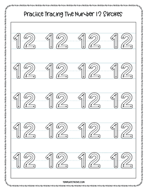 Number Tracing Worksheet #3-4A