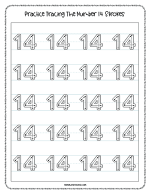 Number Tracing Worksheet #4-2A