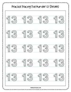 Number Tracing Worksheet #4A