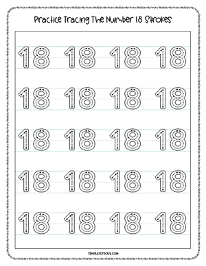 Number Tracing Worksheet #5-2A