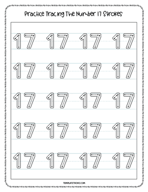 Number Tracing Worksheet #5A