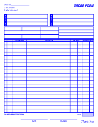 Order Form Template 1 - Blue