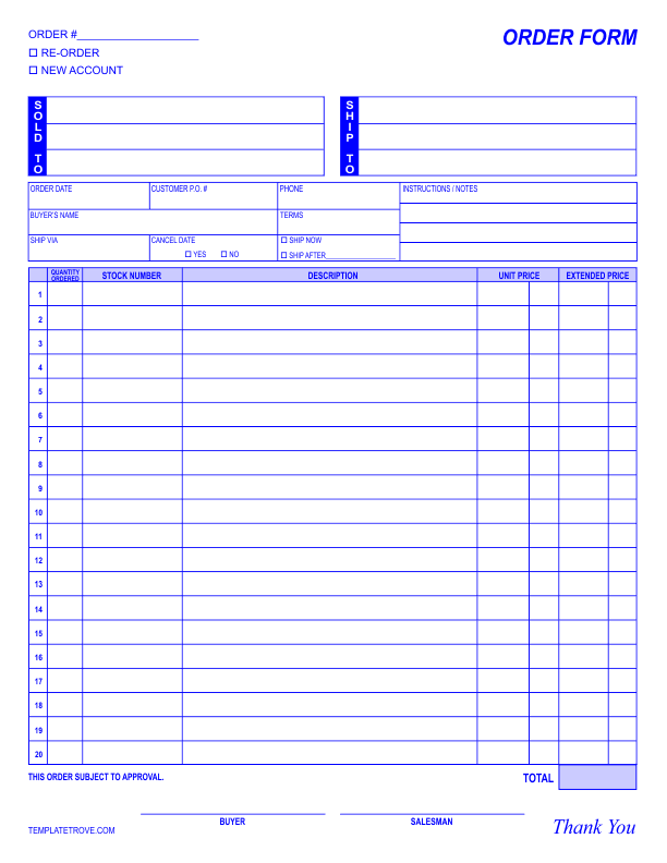 order form template